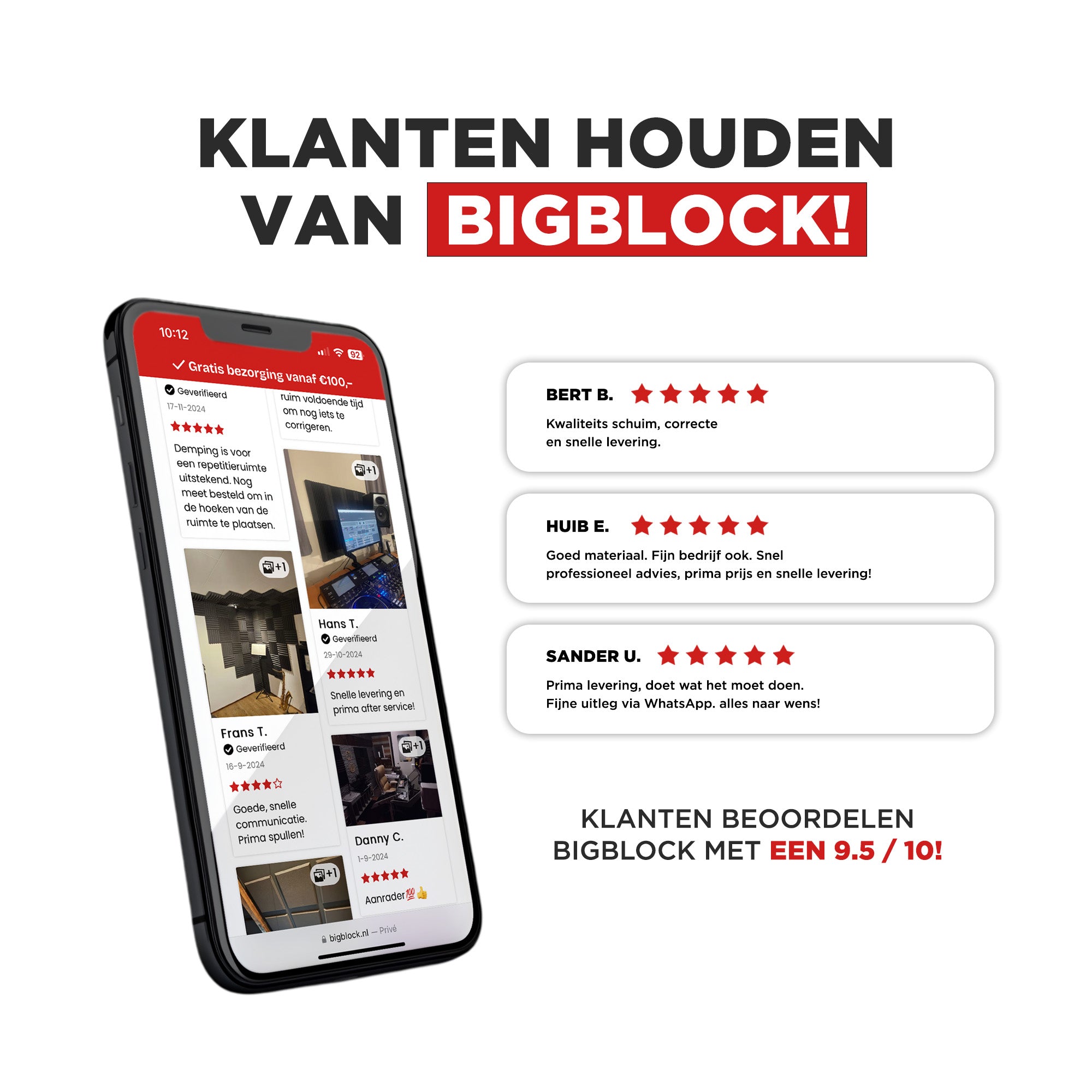 SUPER AANBIEDING - Set Wedges Schuim Standard- 40 stuks - 5cm dik - 30x30cm